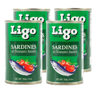 LIGO SARDINES IN TOMATO SAUCEGREEN-4x155GM