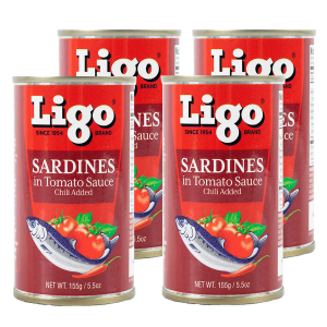 LIGO SARDINES IN TOMATO SAUCE CHILI RED-4x155GM