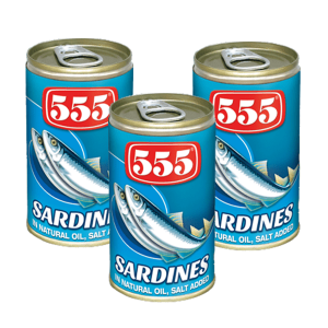 555 SARDINE NATURAL OIL SALT ADDED-4X155gm