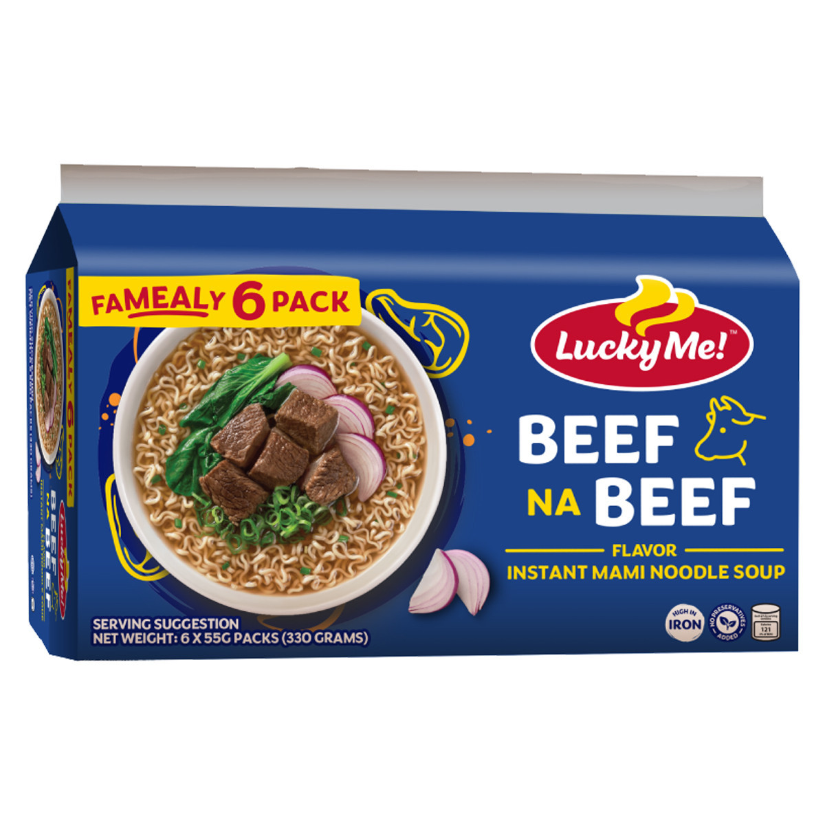 LUCKY ME BEEF NOODLES-6x60GM