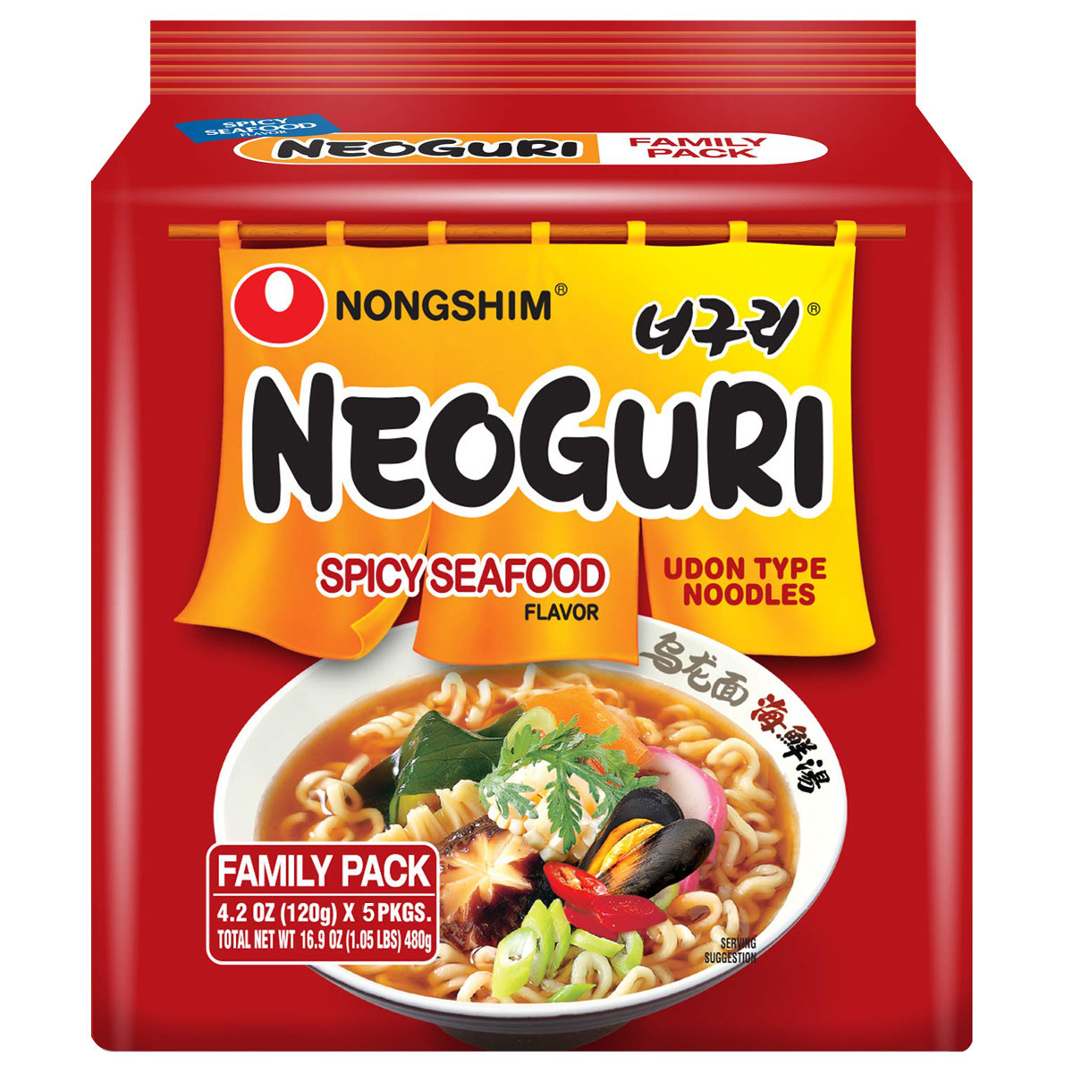 NONGSHIM SHIN NEGORI SEAFOOD-5X120GM