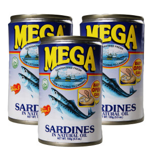 MEGA SARDINES NATURAL OIL-3X155GM