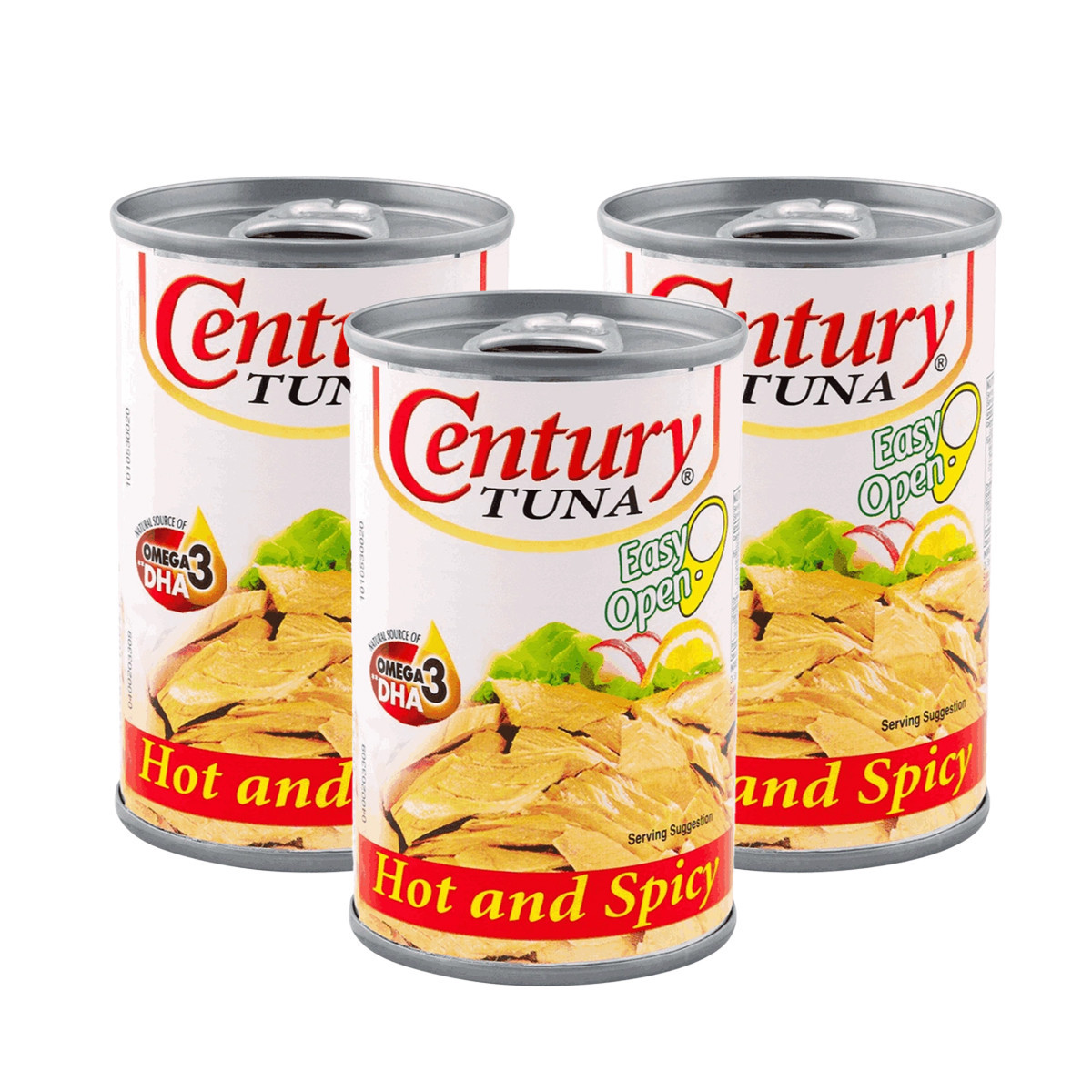 CENTURY TUNA FLAKES HOT&SPICY-3x155GM