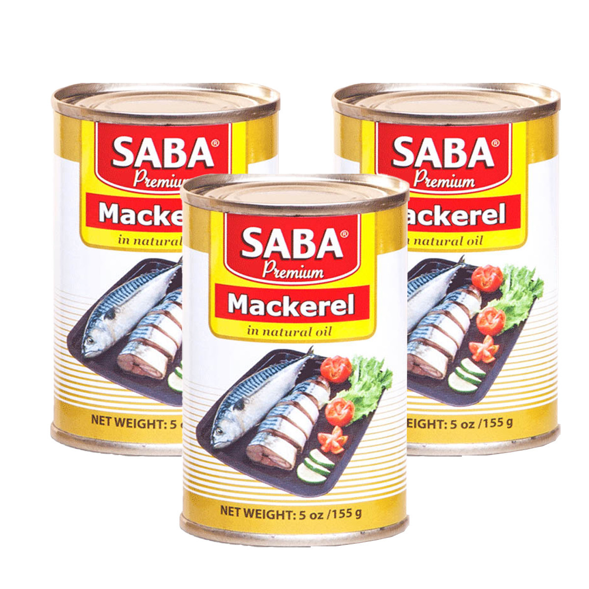 SABA PREMIUM MACKEREL IN NATURAL OIL-3X155GM