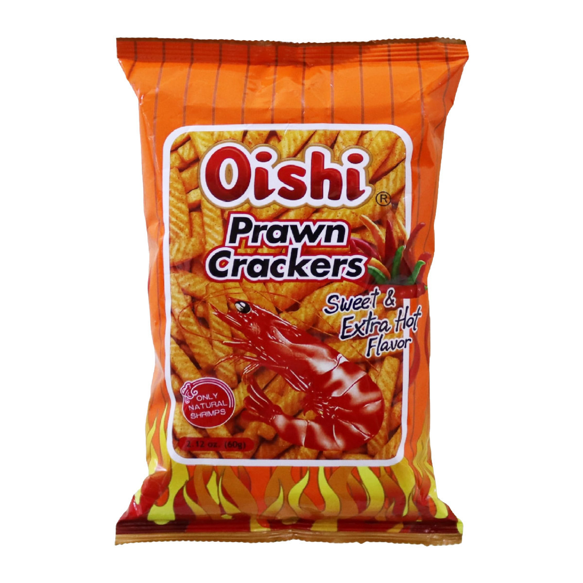 OISHI PRAWN CRACKER SWEET & EXTRA HOT-60GM