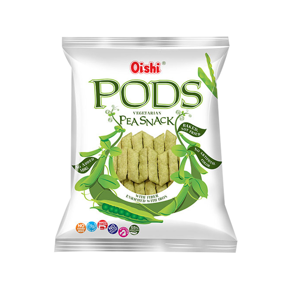 OISHI POD VEG PEA SNACK-60GM