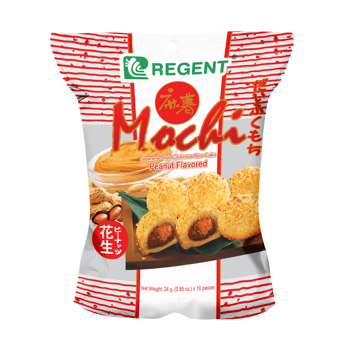 REGENT MOCHI PEANUT RICE CAKE-10X24GM