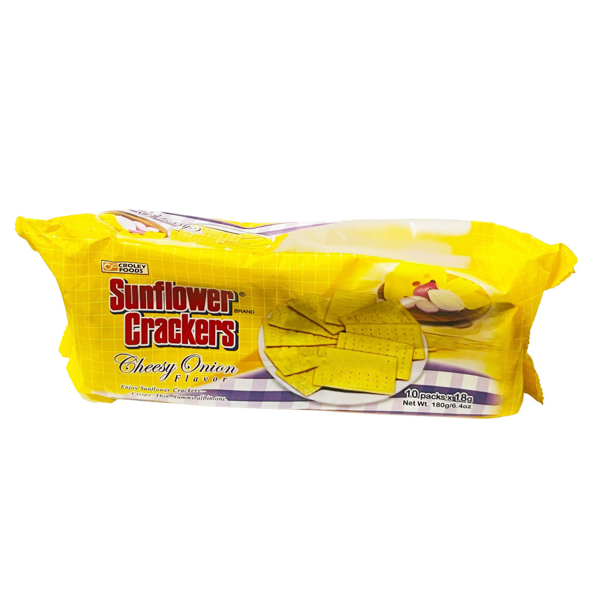 SUNFLOWER CRACKERS CHEESY ONION-10X18GM