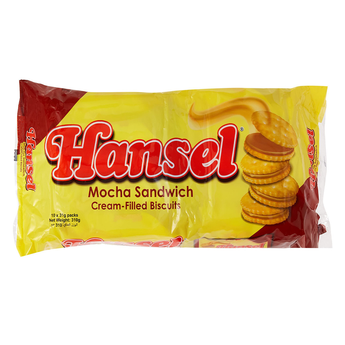 HANSEL MOCHA SANDWICH CREAM FILLED BISCUITS-10X31GM