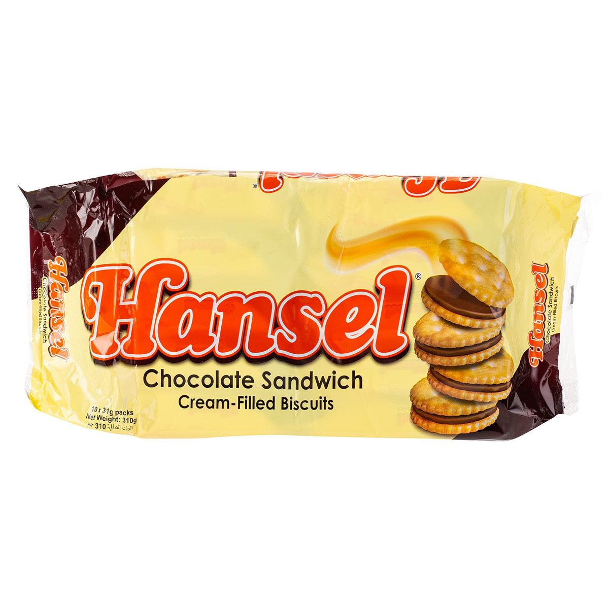 HANSEL CHOCOLATE SANDWICH CREAM FILLED BISCUITS-10X31GM